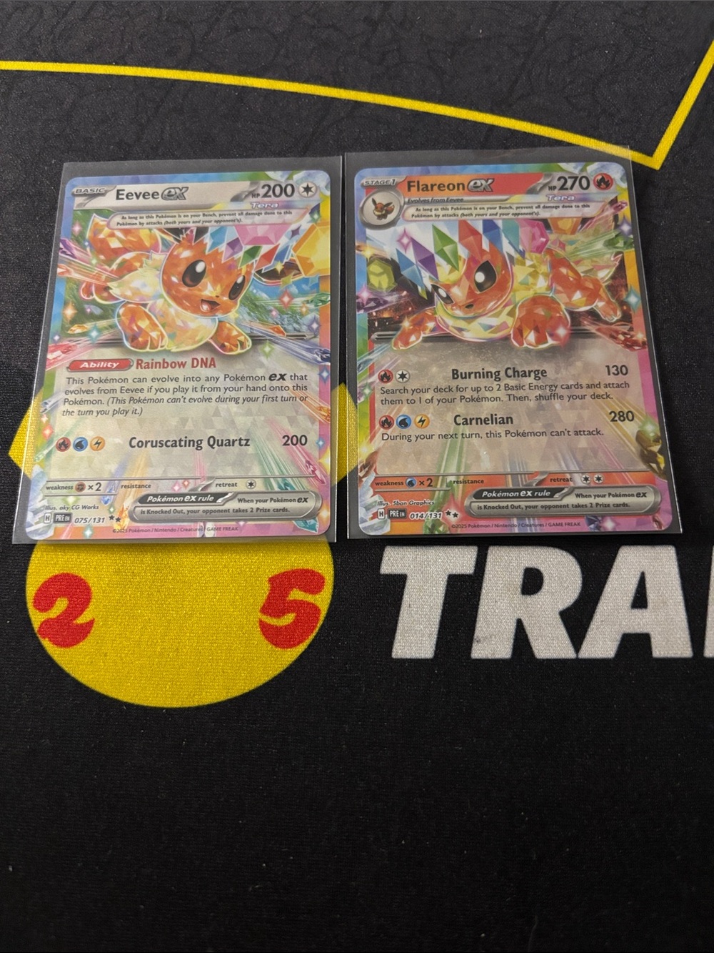 Flareon EX & Eevee EX  Holo Pokémon Cards - Vibrant Orange